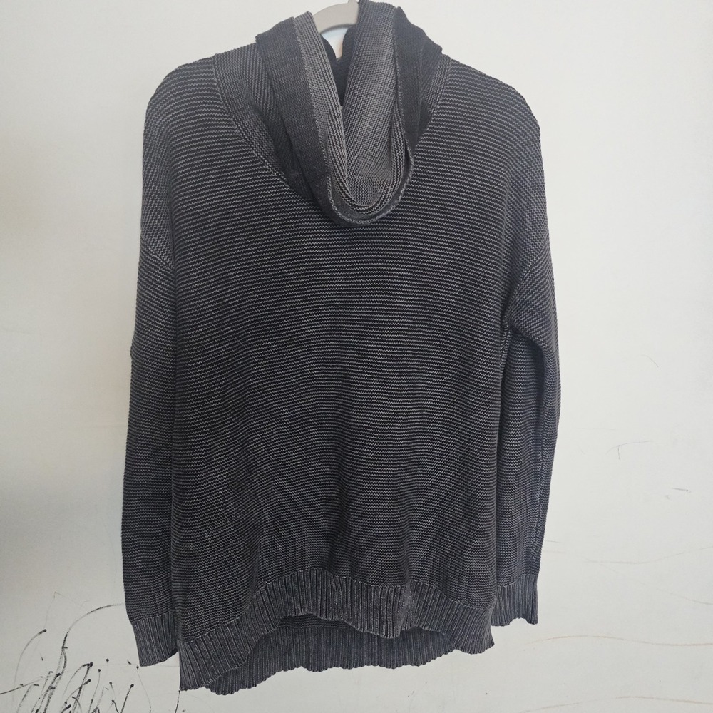 Ruff Hewn Women's Large Textured‎ Pullover Sweater L Grunge Black Gothcore